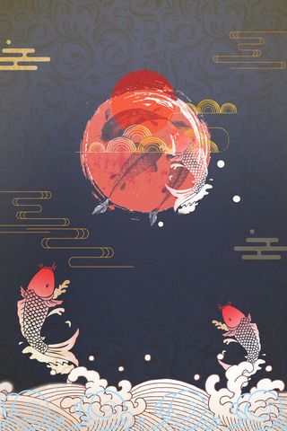 中式古典国潮来袭海报展板宣传背景图PSD设计PS模板素材