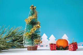 圣诞节圣诞树装饰元素静物特写场景(95)