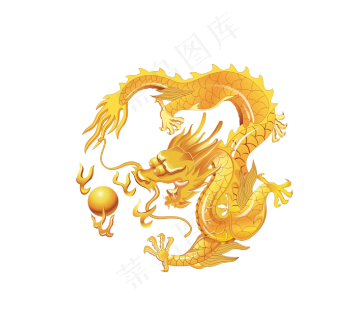 龙图腾卡通手绘戏珠元素