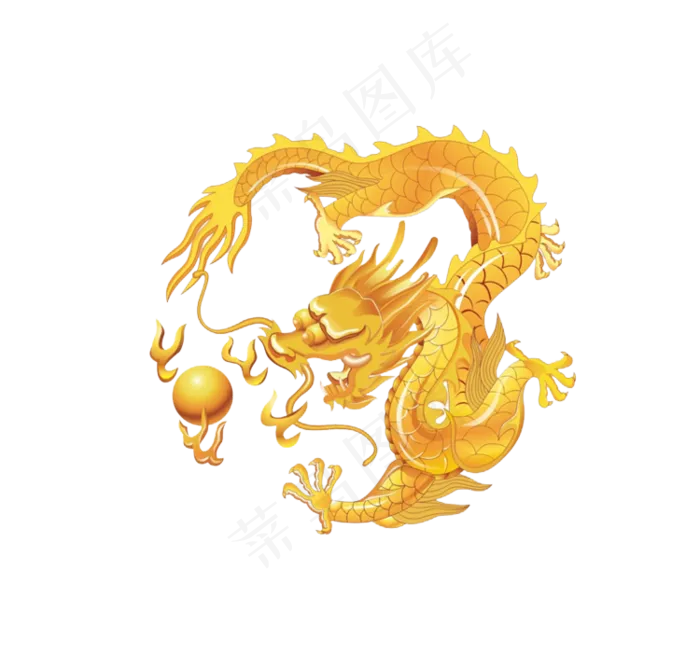 龙图腾卡通手绘戏珠元素