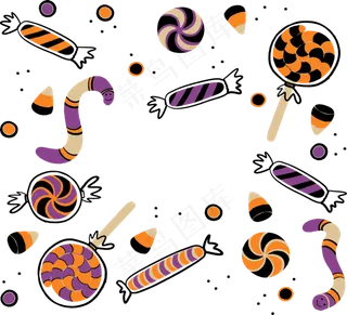 卡通万圣节节日糖果