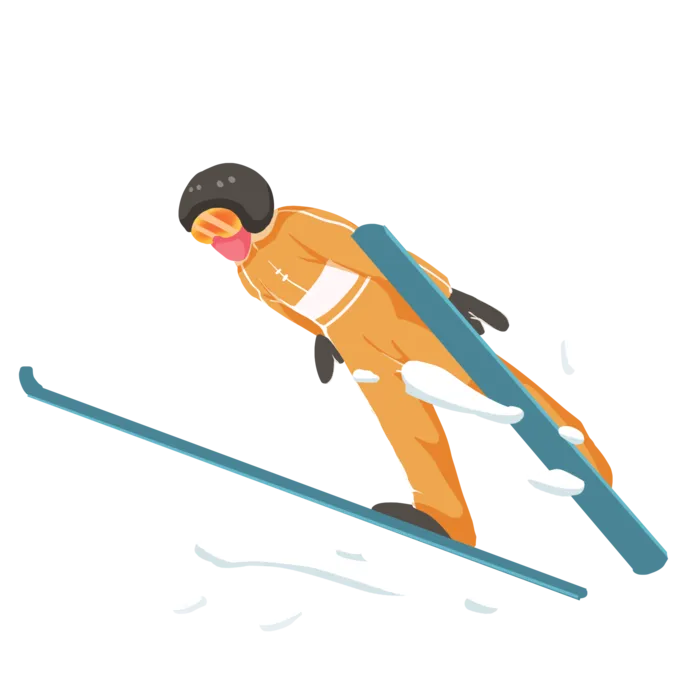 冬奥会跳台滑雪跳跃psd模版下载