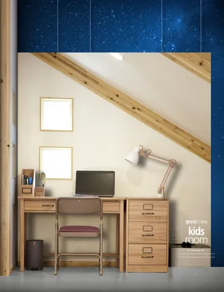 室内写字台装修风格设计PSD素材