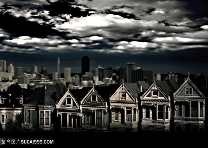 欧式黑白建筑背景