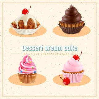 甜品奶油蛋糕Ai矢量素材