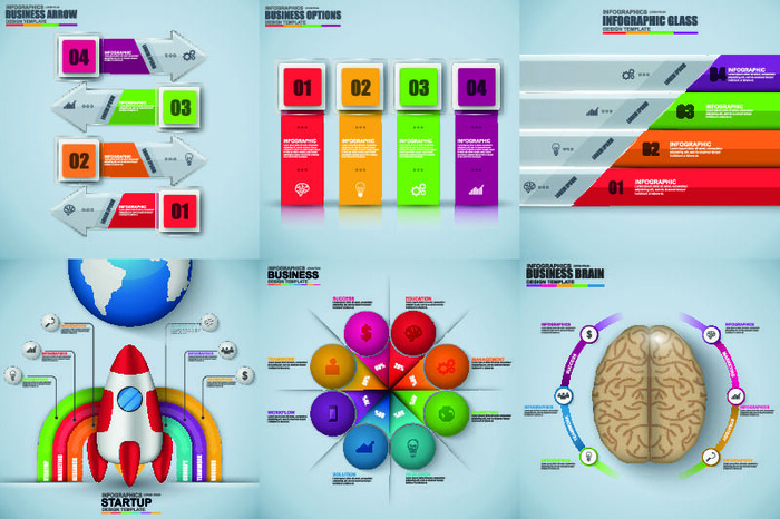 ppt素材3d数据图表模板可视化图形统计标签矢量图标模型ai源文件