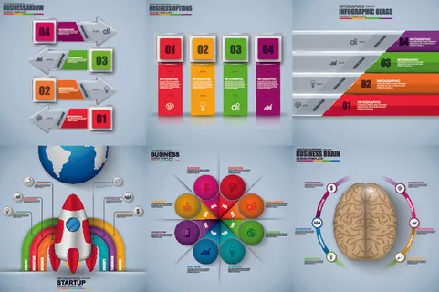 ppt素材3d数据图表模板可视化图形统计标签矢量图标模型ai源文件