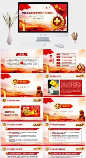 安全生产PPT模板预览图