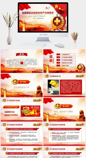 安全生产PPT模板预览图