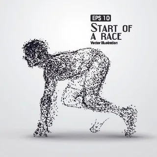 矢量科技动感粒子元素EPS运动人物动物点状创意矢量科幻设计素材