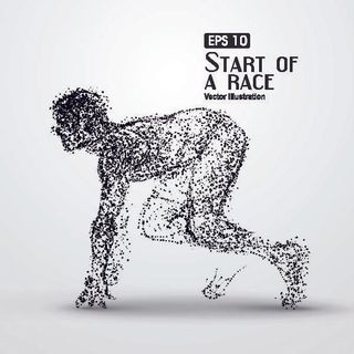 矢量科技动感粒子元素EPS运动人物动物点状创意矢量科幻设计素材