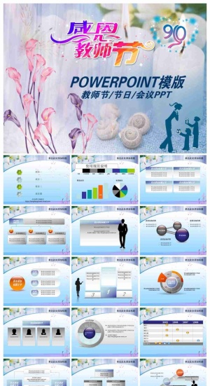 教师节节日会议ppt模板预览图