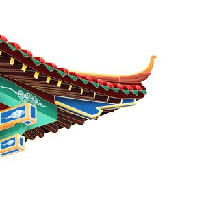 复古中国风国潮古建筑插画手绘高楼古塔PSD素材亭子png免抠图