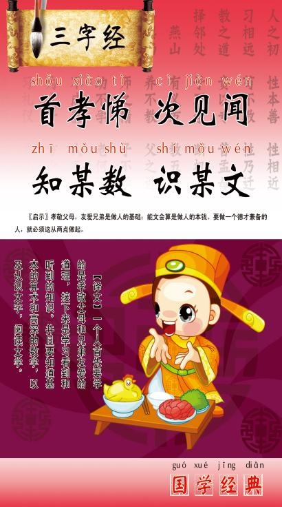 三字经展板psd模版下载