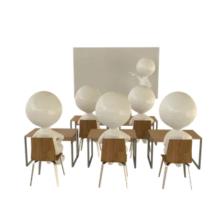 3D商务小人合作火柴人办公白领团队小黑人元素PNG设计素材模板