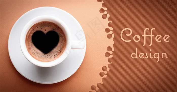 一杯心形的咖啡
