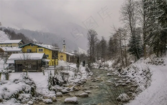欧洲德国冬景风光