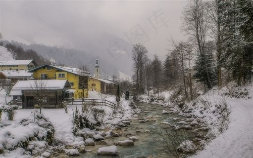 欧洲德国冬景风光