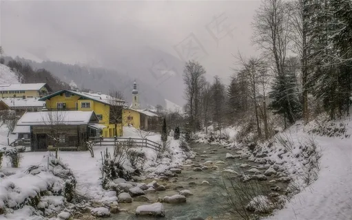 欧洲德国冬景风光