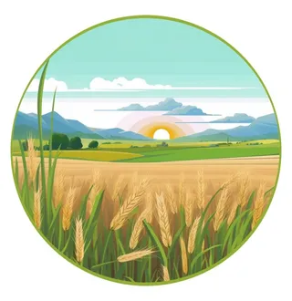 小麦麦穗稻穗边框画风景