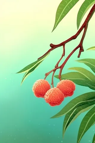 荔枝清新国风淡绿色背景