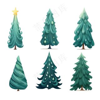 树木绿树卡通插画免抠