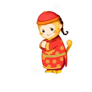 卡通猴拜年图片
