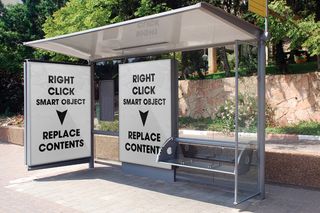 公交站台广告位样机