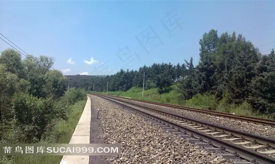 火车轨道 铁路风景图