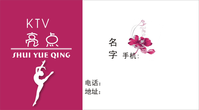 KTV娱乐夜总会名片PSD设计素材