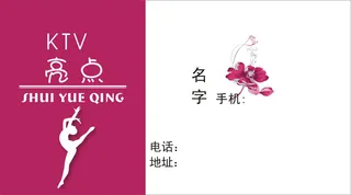 KTV娱乐夜总会名片PSD设计素材