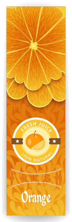 新鲜果汁圆形新鲜果汁标签AI矢量图