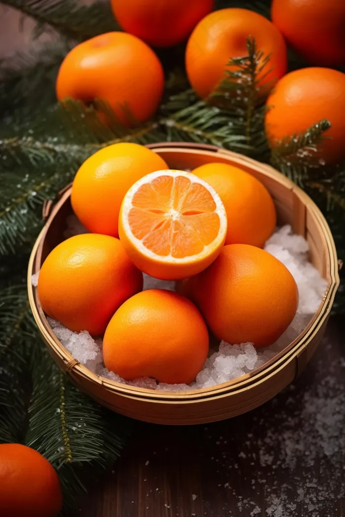 竹篮里的橙子新鲜摄影图(2688x4032)