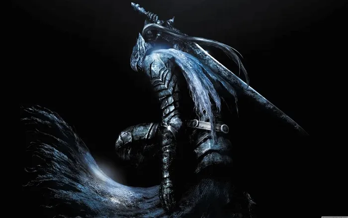 科幻图片黑色中幽灵怪物背一把剑高清图片素材