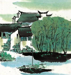 江南水乡之夏国画图片素材 江南水乡之夏国画图片素材
