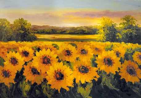 向日葵油画图片