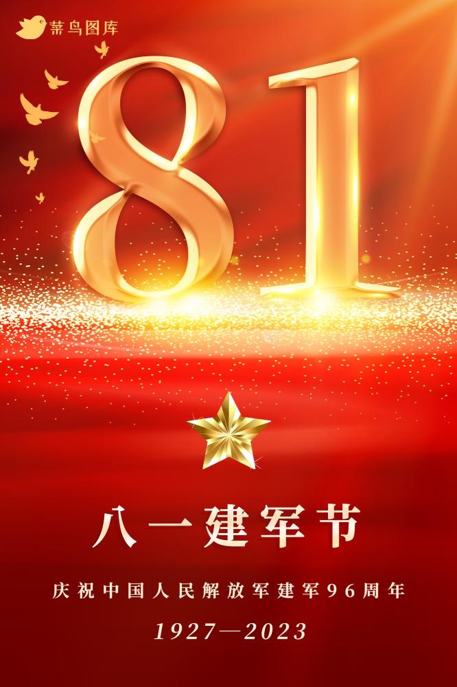 庆祝八一建军节建军96年海报(2000x3000)psd模版下载