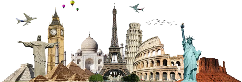 旅游景点素材卡通