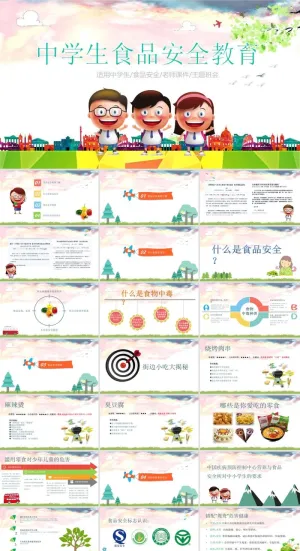 食品安全健康PPT模板ppt模版预览图