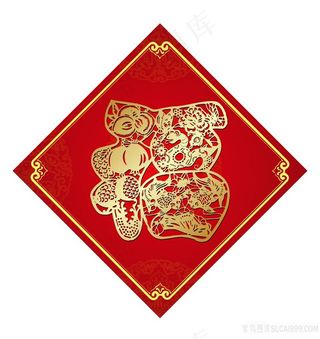 福字花纹金箔背景图片
