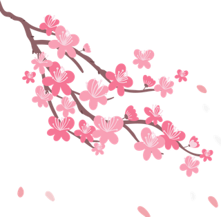 春天浪漫粉红色樱花手绘樱花梅花桃花花朵图片PNG免扣素材