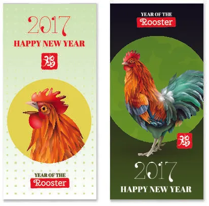 设计鸡年过年素材eps,ai矢量模版下载