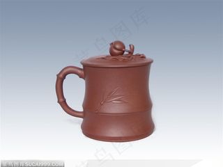 中华传统茶具竹节紫砂杯