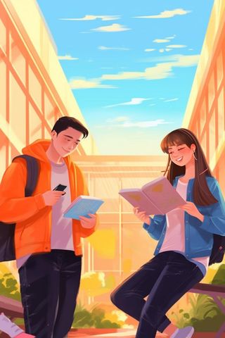 学习交流学生卡通背景