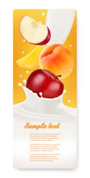 红苹果水蜜桃水果牛奶不干胶标签瓶贴纸