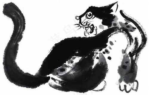 水墨猫大图jpg素材 (4) 水墨猫大图jpg素材 (4)