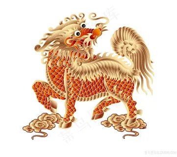 偏立体绘画麒麟PNG图片