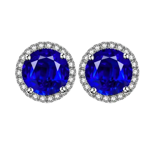 耳钉蓝宝石