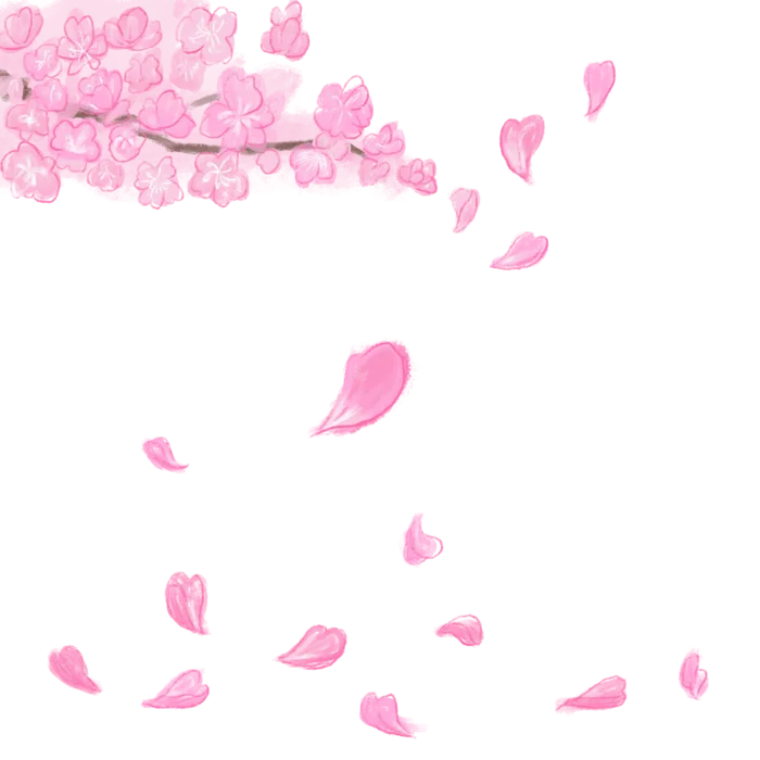 春天浪漫粉红色樱花手绘樱花梅花桃花花朵图片PNG免扣素材