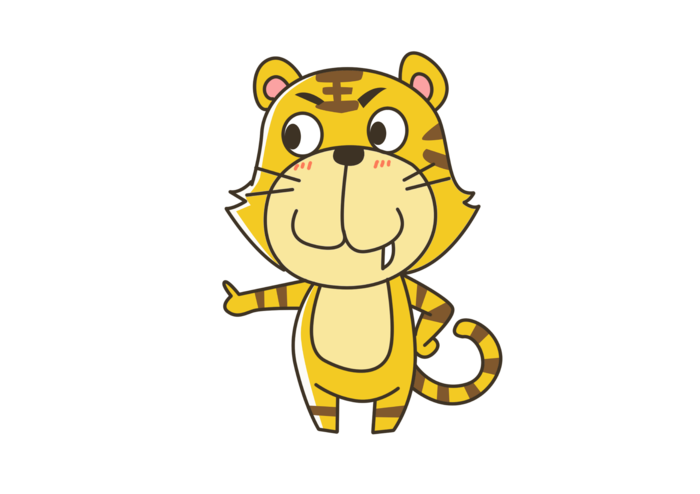 卡通小老虎PNG免抠插画素材可爱动物老虎插画贴图PNG免抠设计素材